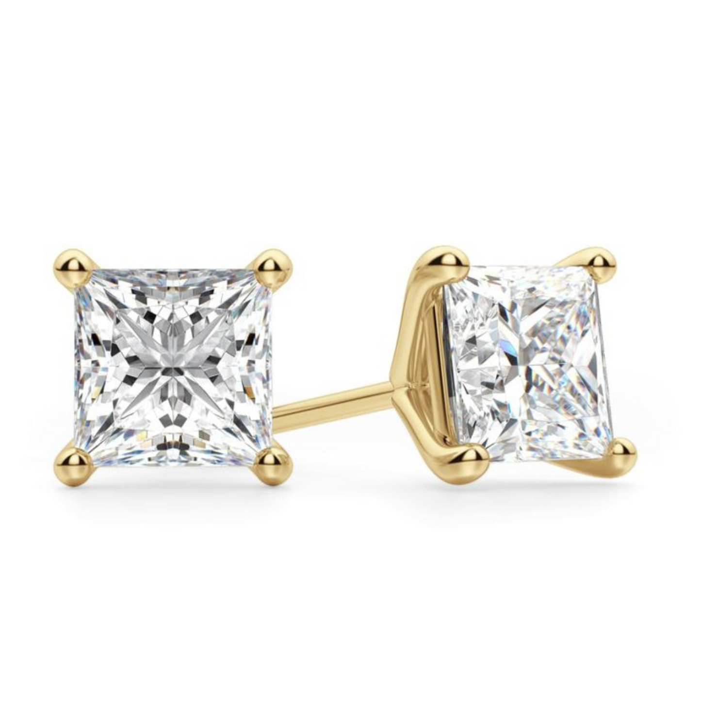 Yellow Gold Stud Earrings for Women and Girls
Diamond Earrings for Women Girls Beautiful Pair of Studs,Square Diamonds Earrings Great Choice for Every Occasion