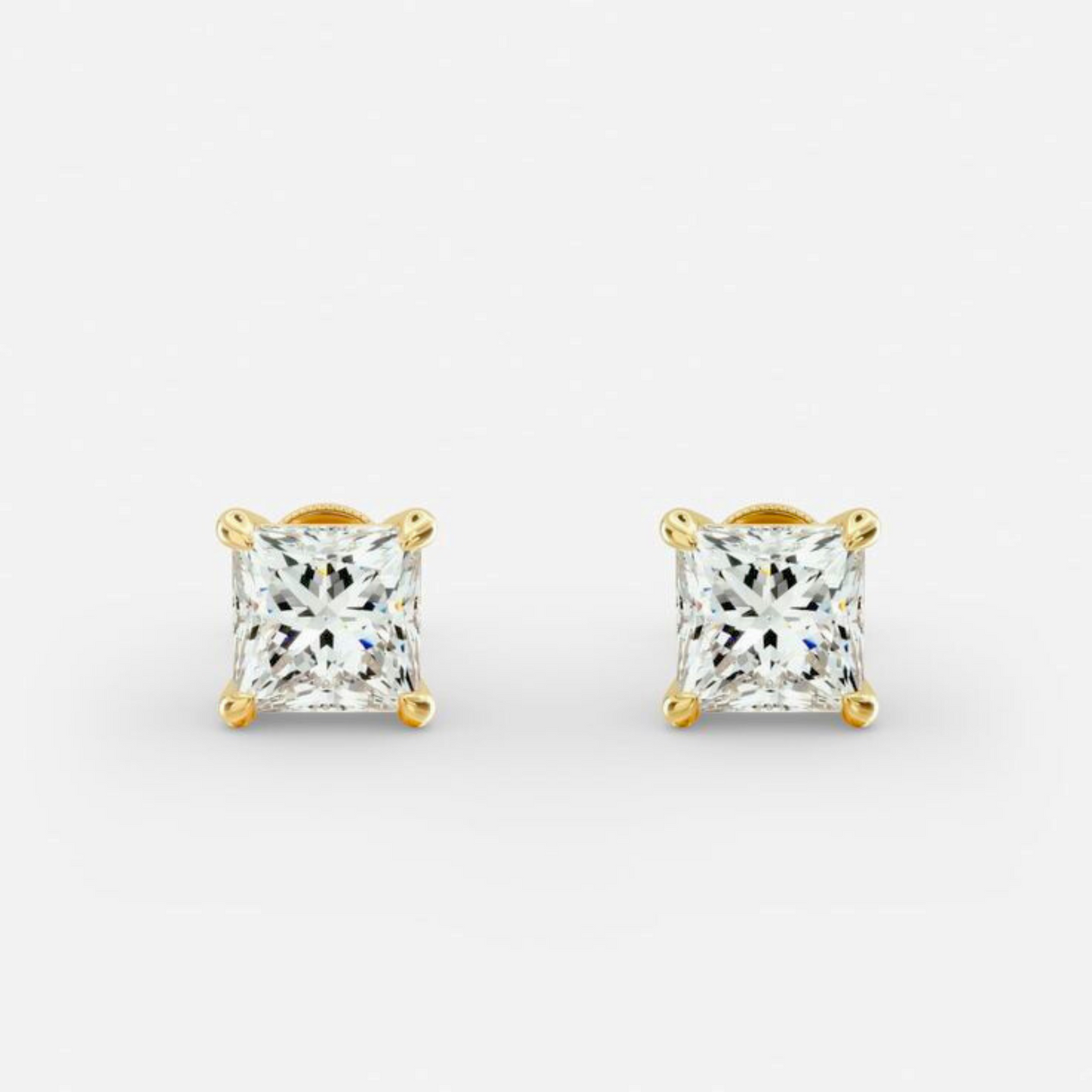 Yellow Gold Stud Earrings for Women and Girls
Diamond Earrings for Women Girls Beautiful Pair of Studs,Square Diamonds Earrings Great Choice for Every Occasion
