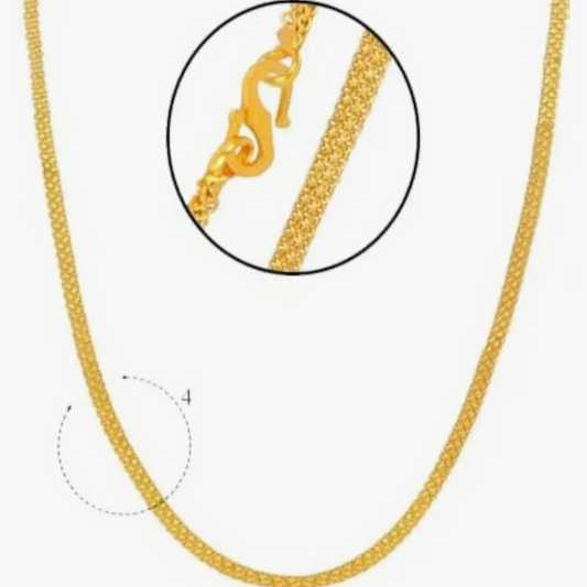 Golden Chain For Men Boys, & women's Girls Exclusive Plated Golden Thin Neck Chain For Men Boys Necklace For Men Boys Women